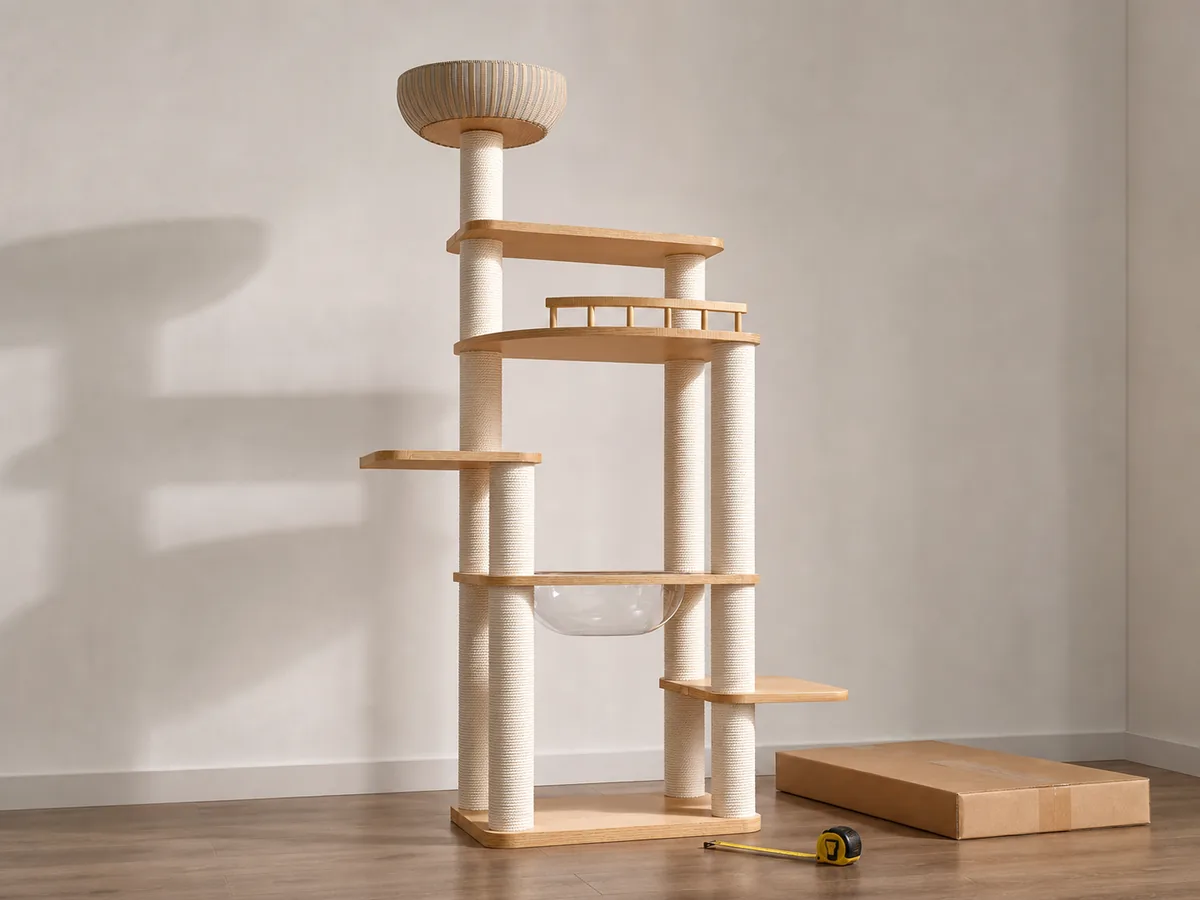 CT-0708-003 capsule cat tree prepared for carton and specification review