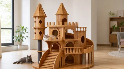 Large Wooden Cat Villa for Multi-Cat Homes