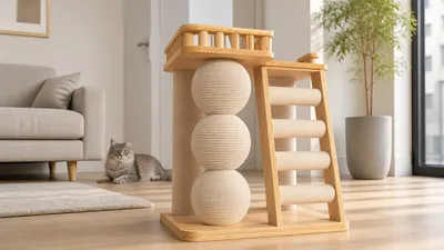 Low-Profile Cat Tower for Starter Cat Furniture Ranges