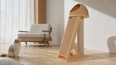 Statement Cat Scratcher with Dome Retreat for Brand Campaigns
