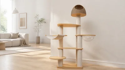 Woven-Canopy Cat Tree for Signature-Feature Collections