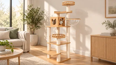 Cat Tree with Paw-Window Den and Clear Bowl: A Buyer Guide
