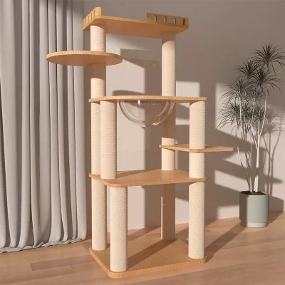 Solid Wood Capsule Cat Tree CT-0708-007