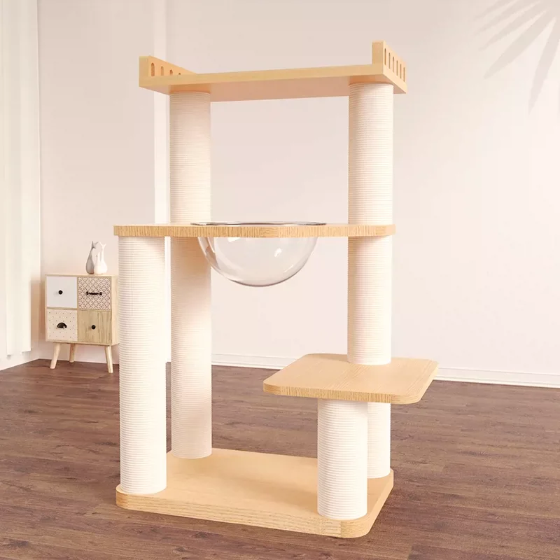 Solid Wood Capsule Cat Tree CT-0708-010