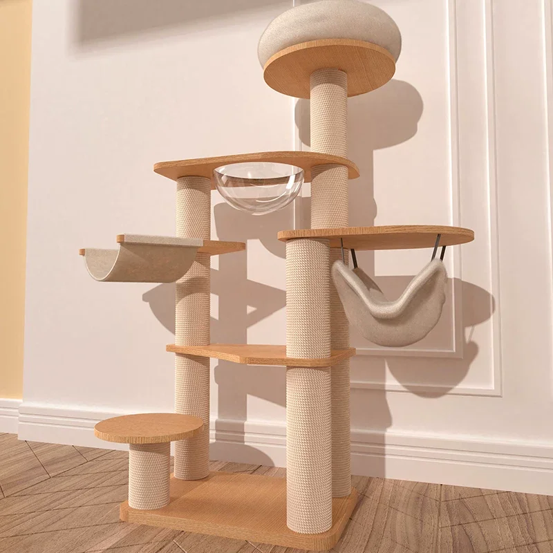 Solid Wood Capsule Cat Tree CT-0708-009