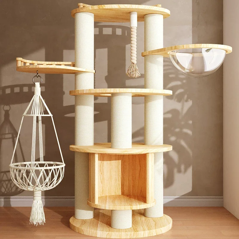 Solid Wood Capsule Cat Tree CT-0708-015