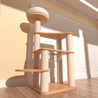 Solid Wood Capsule Cat Tree CT-0708-029