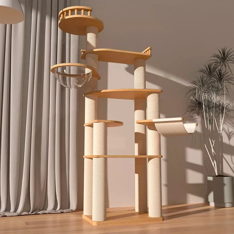 Solid Wood Capsule Cat Tree CT-0708-033