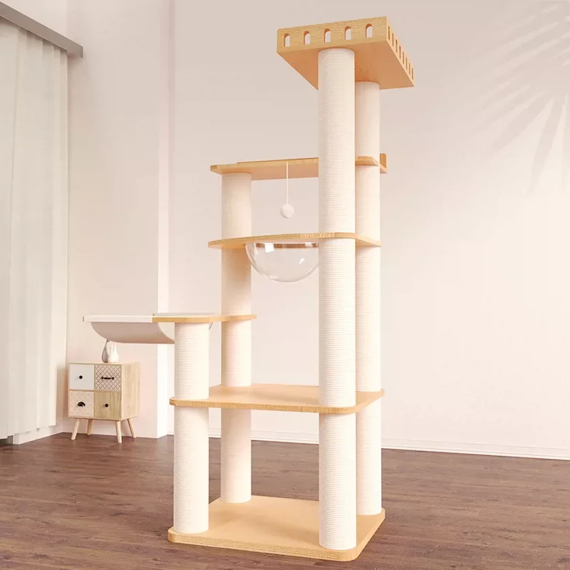 Solid Wood Capsule Cat Tree CT-0708-036
