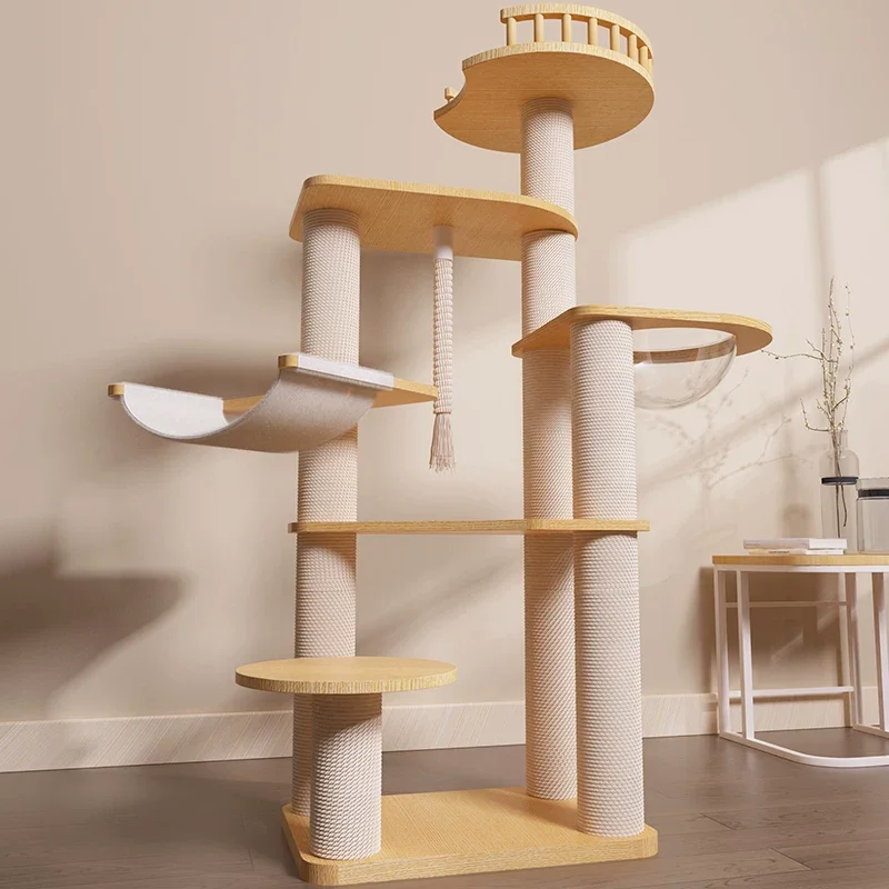 Solid Wood Capsule Cat Tree CT-0708-040
