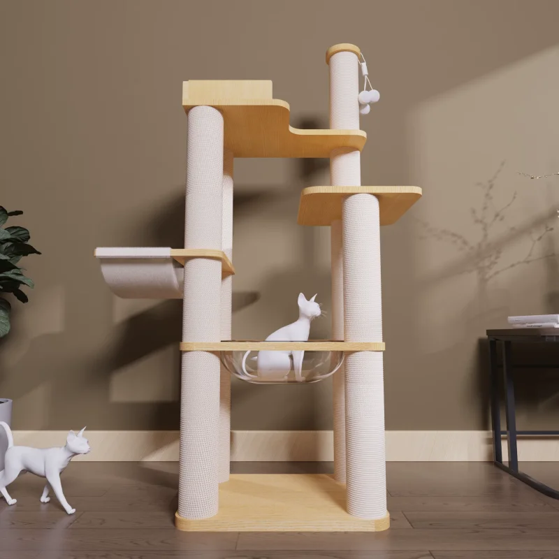 Solid Wood Capsule Cat Tree CT-0708-047