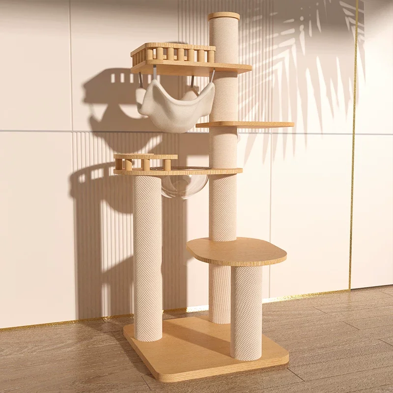 Solid Wood Capsule Cat Tree CT-0708-048
