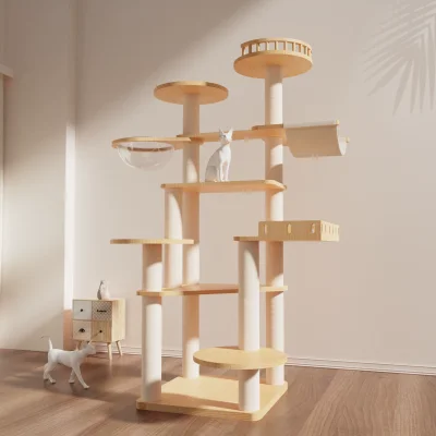 Solid Wood Capsule Cat Tree CT-0708-052