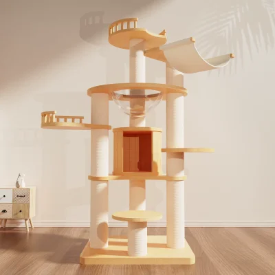 Solid Wood Capsule Cat Tree CT-0708-056