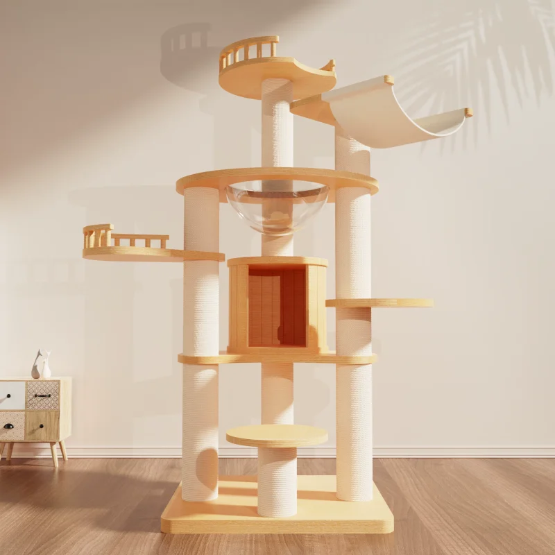Solid Wood Capsule Cat Tree CT-0708-056