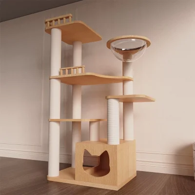 Solid Wood Capsule Cat Tree CT-0708-061