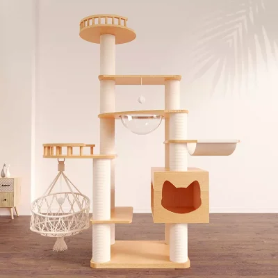 Solid Wood Capsule Cat Tree CT-0708-065