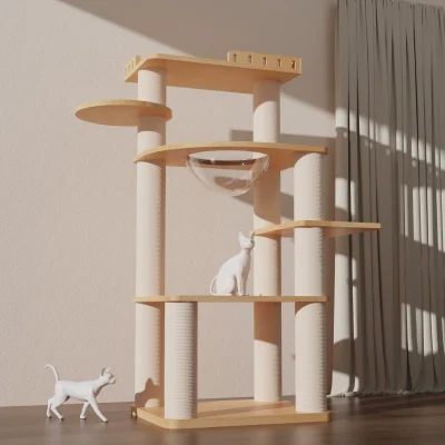 Solid Wood Capsule Cat Tree CT-0708-070