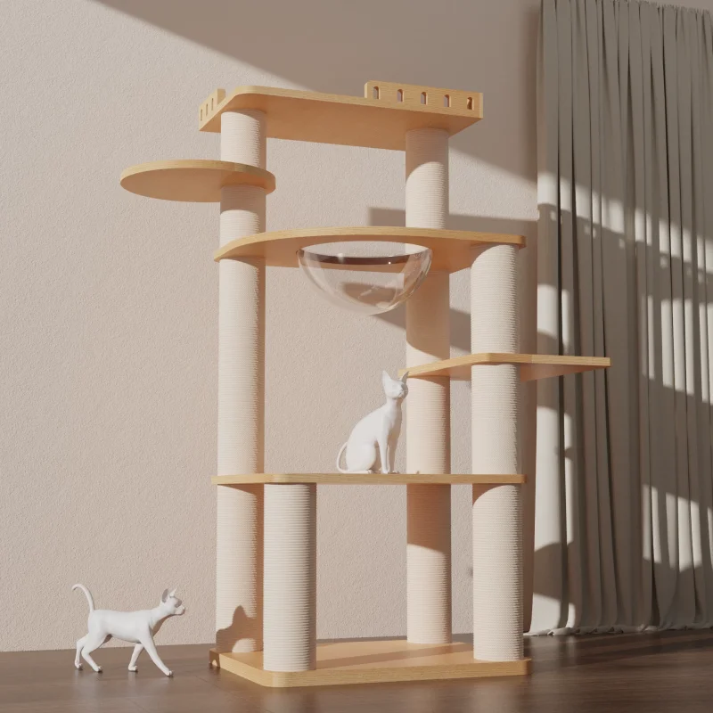 Solid Wood Capsule Cat Tree CT-0708-070