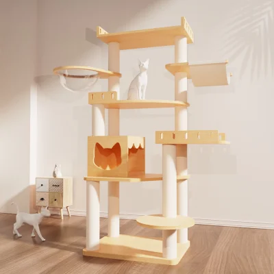 Solid Wood Capsule Cat Tree CT-0708-074