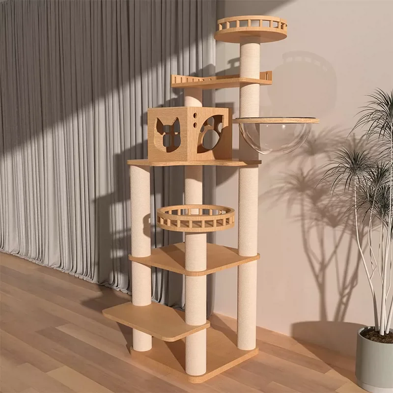 Solid Wood Capsule Cat Tree CT-0708-078