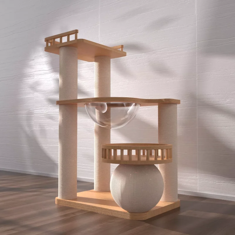 Solid Wood Capsule Cat Tree CT-0708-083