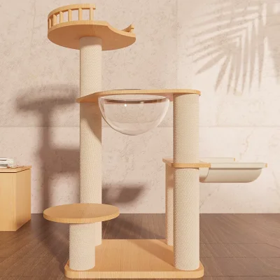Solid Wood Capsule Cat Tree CT-0708-079
